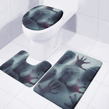 Screaming Horror Ghost 3D Print 3 Piece Bath Mat Set