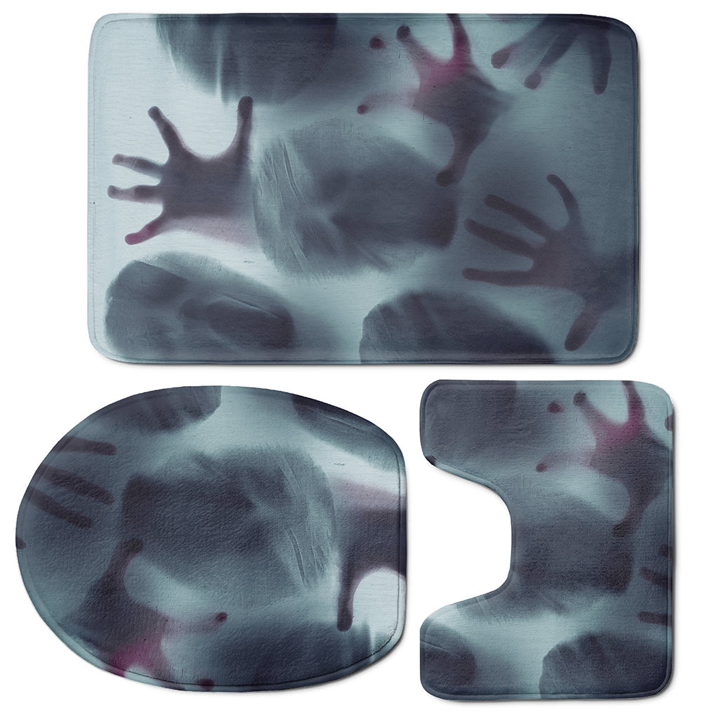 Screaming Horror Ghost 3D Print 3 Piece Bath Mat Set