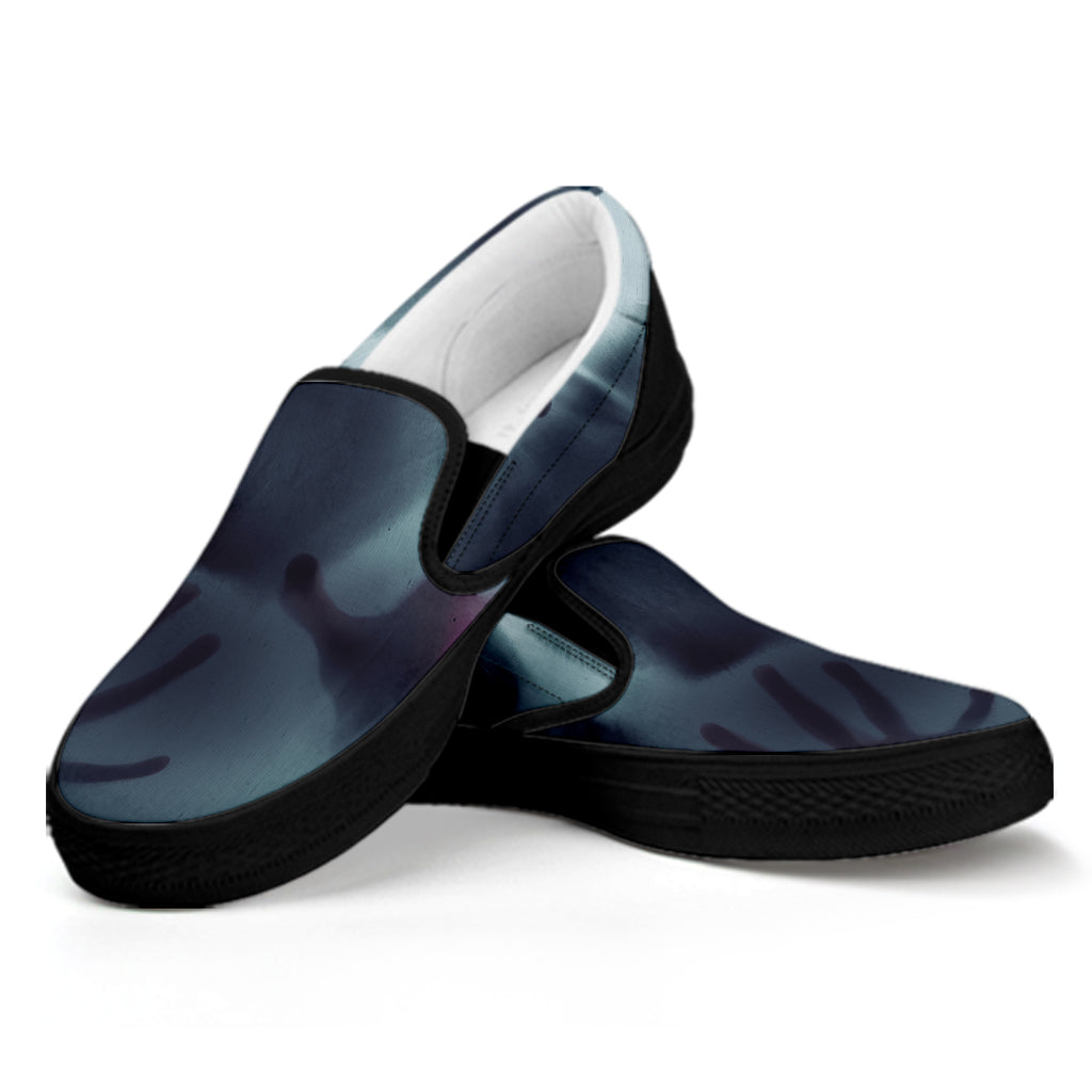 Screaming Horror Ghost 3D Print Black Slip On Shoes