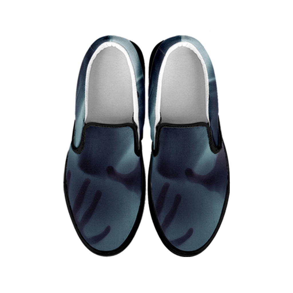 Screaming Horror Ghost 3D Print Black Slip On Shoes