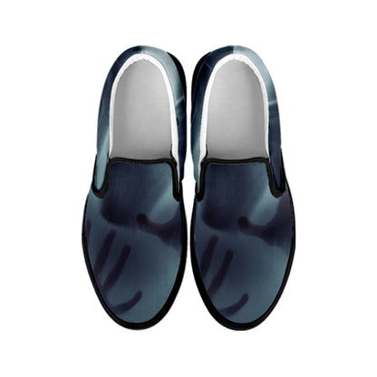 Screaming Horror Ghost 3D Print Black Slip On Shoes