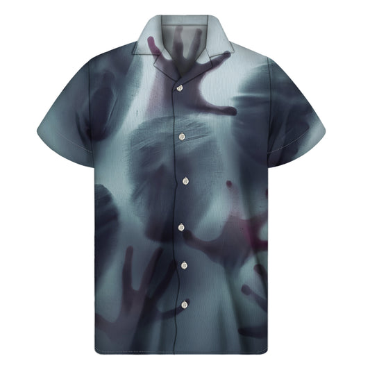 Screaming Horror Ghost 3D Print Men's Short Sleeve Shirt