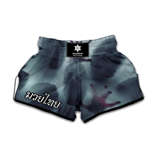 Screaming Horror Ghost 3D Print Muay Thai Boxing Shorts