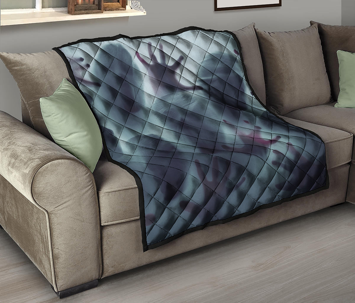 Screaming Horror Ghost 3D Print Quilt