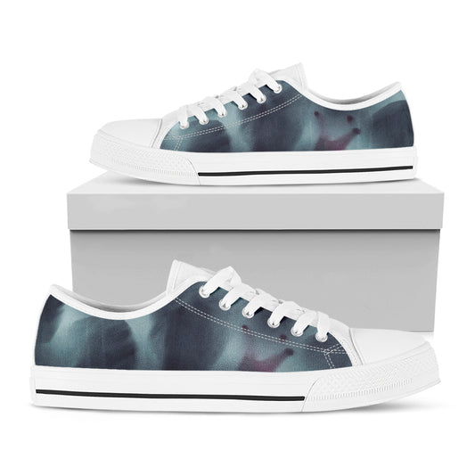 Screaming Horror Ghost 3D Print White Low Top Shoes