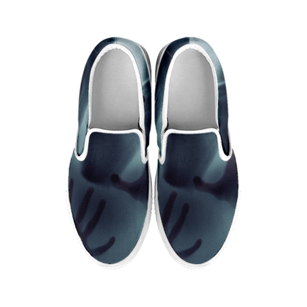 Screaming Horror Ghost 3D Print White Slip On Shoes