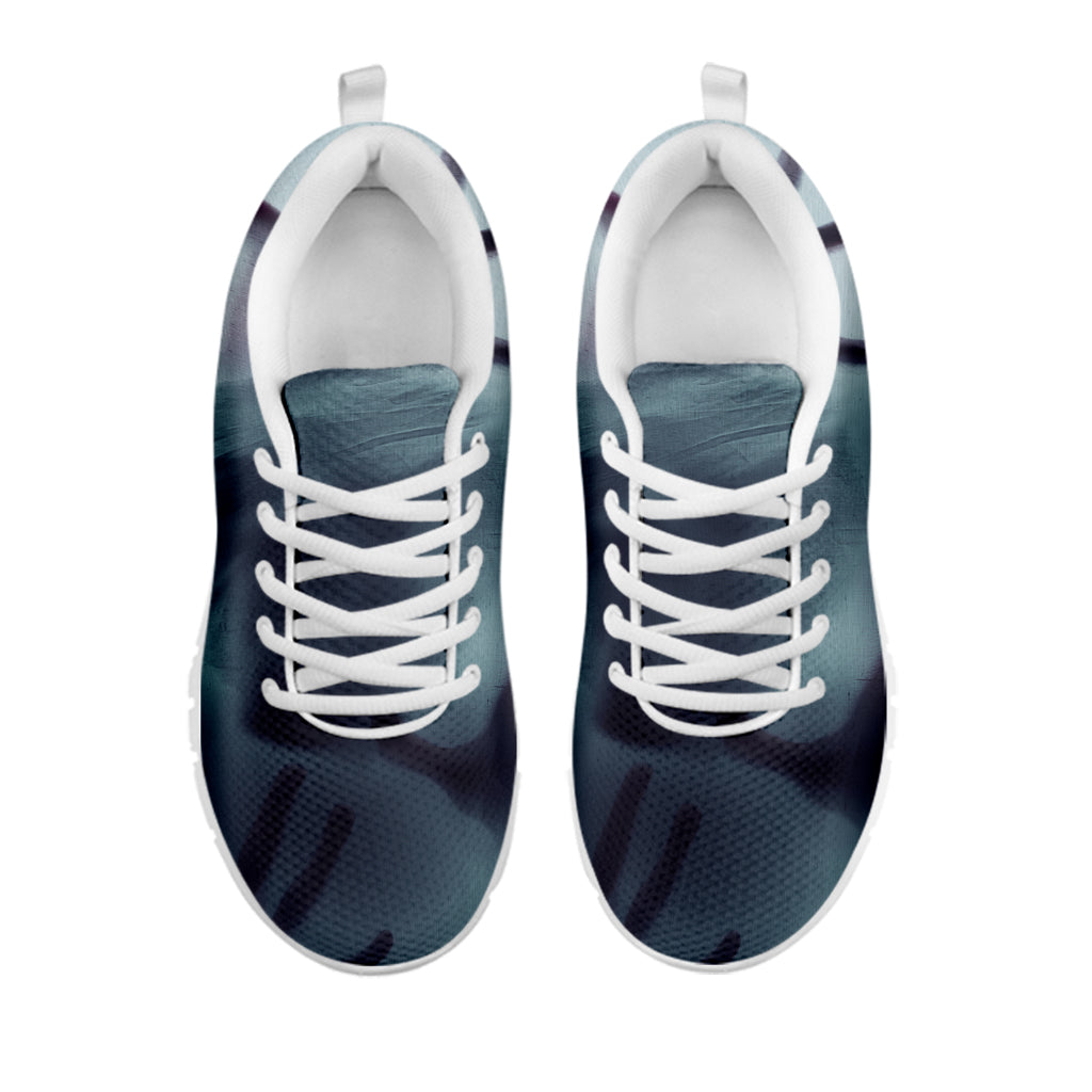 Screaming Horror Ghost 3D Print White Sneakers