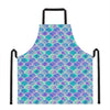 Sea Blue Mermaid Scales Pattern Print Apron