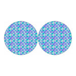 Sea Blue Mermaid Scales Pattern Print Car Coasters