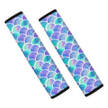 Sea Blue Mermaid Scales Pattern Print Car Seat Belt Covers