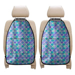 Sea Blue Mermaid Scales Pattern Print Car Seat Organizers