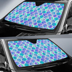 Sea Blue Mermaid Scales Pattern Print Car Sun Shade GearFrost