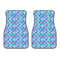 Sea Blue Mermaid Scales Pattern Print Front Car Floor Mats