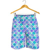 Sea Blue Mermaid Scales Pattern Print Men's Shorts