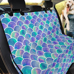 Sea Blue Mermaid Scales Pattern Print Pet Car Back Seat Cover