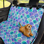 Sea Blue Mermaid Scales Pattern Print Pet Car Back Seat Cover