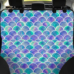 Sea Blue Mermaid Scales Pattern Print Pet Car Back Seat Cover