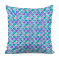 Sea Blue Mermaid Scales Pattern Print Pillow Cover