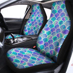 Sea Blue Mermaid Scales Pattern Print Universal Fit Car Seat Covers