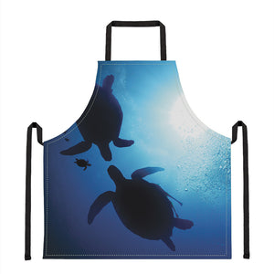 Sea Turtle Family Underwater Print Apron