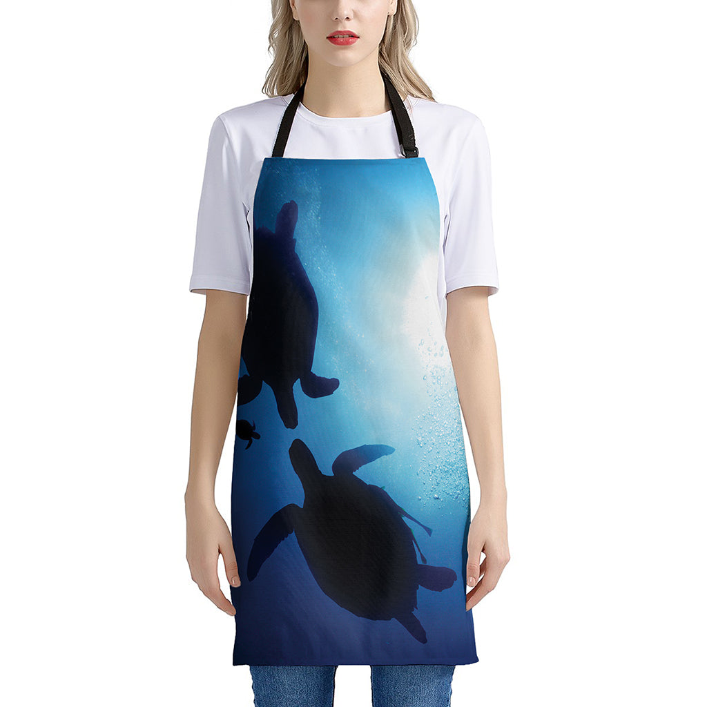 Sea Turtle Family Underwater Print Apron