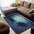 Sea Turtle Family Underwater Print Floor Mat