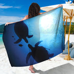 Sea Turtle Family Underwater Print Beach Sarong Wrap