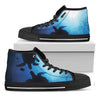 Sea Turtle Family Underwater Print Black High Top Shoes