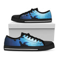Sea Turtle Family Underwater Print Black Low Top Sneakers