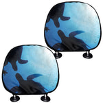 Sea Turtle Family Underwater Print Car Headrest Covers