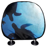 Sea Turtle Family Underwater Print Car Headrest Covers