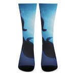 Sea Turtle Family Underwater Print Crew Socks
