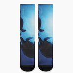 Sea Turtle Family Underwater Print Crew Socks
