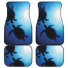 Sea Turtle Family Underwater Print Front and Back Car Floor Mats