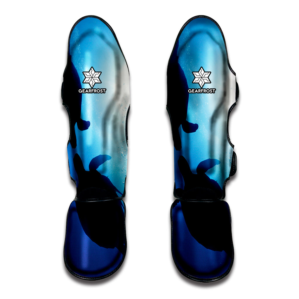 Sea Turtle Family Underwater Print Muay Thai Shin Guard