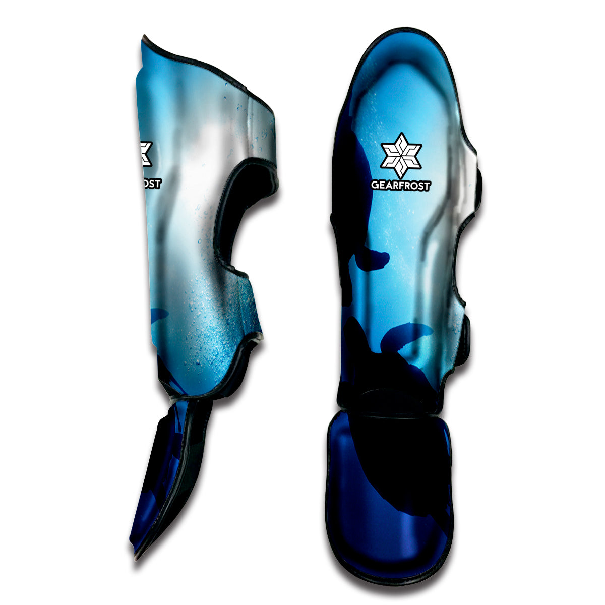 Sea Turtle Family Underwater Print Muay Thai Shin Guard