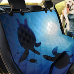 Sea Turtle Family Underwater Print Pet Car Back Seat Cover