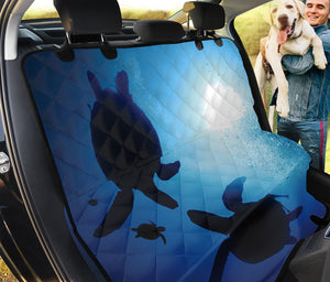 Sea Turtle Family Underwater Print Pet Car Back Seat Cover