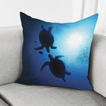 Sea Turtle Family Underwater Print Pillow Cover
