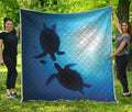 Sea Turtle Family Underwater Print Quilt