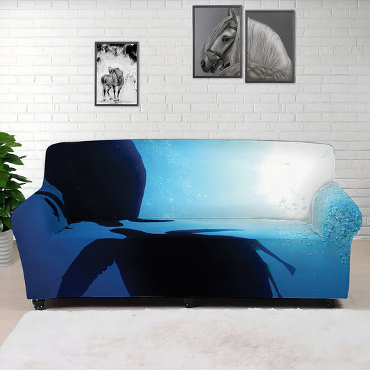 Sea Turtle Family Underwater Print Sofa Cover