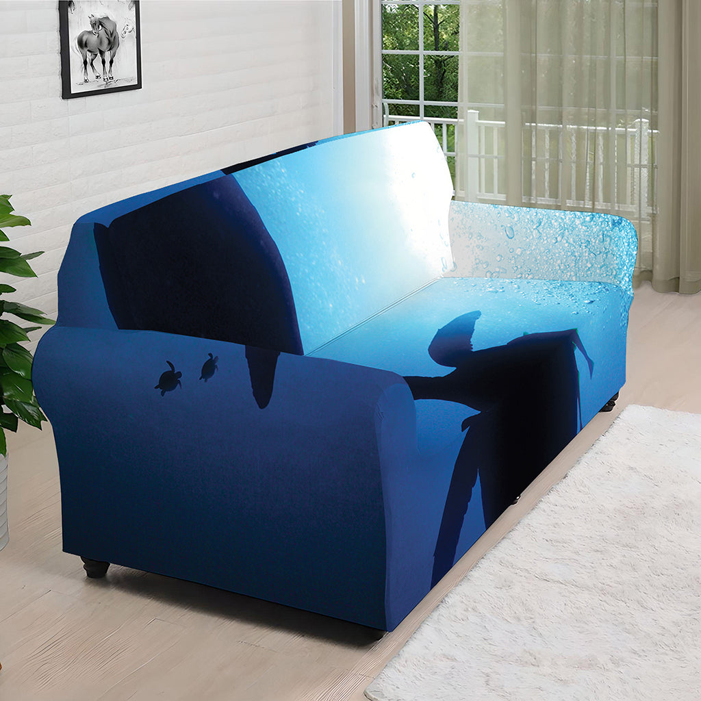 Sea Turtle Family Underwater Print Sofa Cover