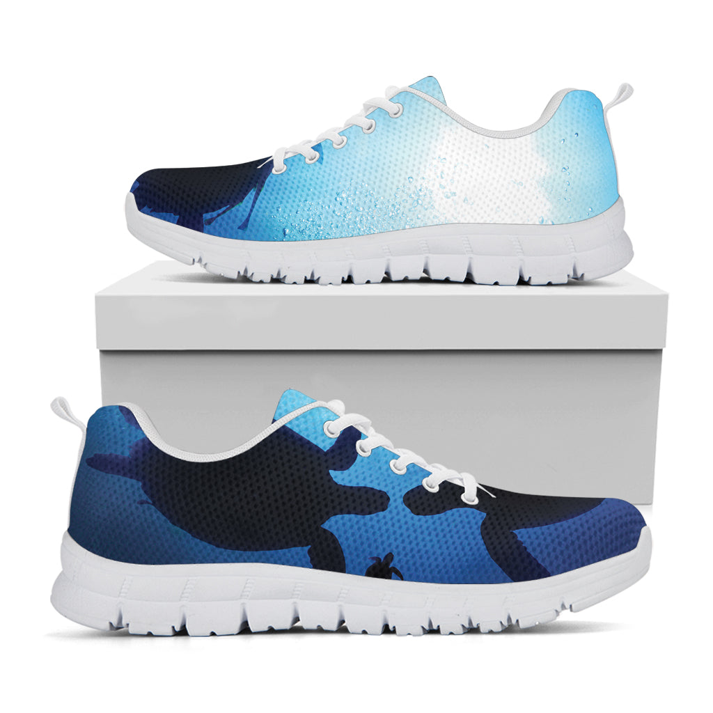 Sea Turtle Family Underwater Print White Sneakers