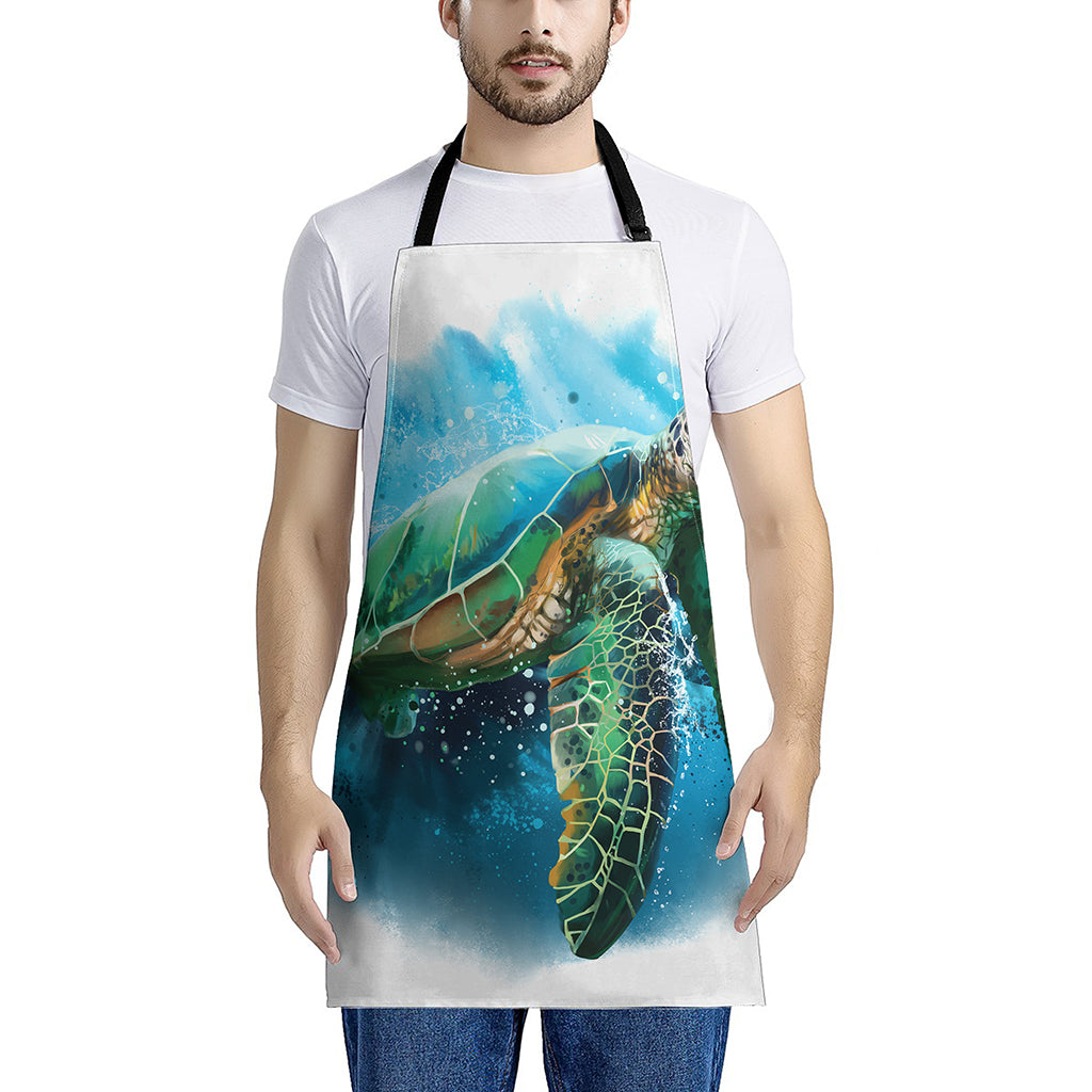 Sea Turtle Painting Print Apron