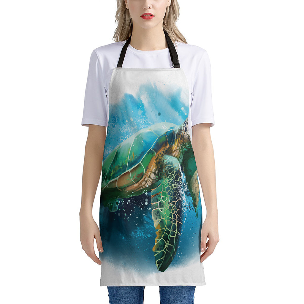 Sea Turtle Painting Print Apron