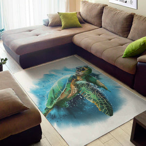 Sea Turtle Painting Print Area Rug