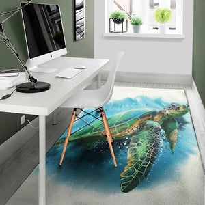 Sea Turtle Painting Print Area Rug