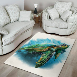 Sea Turtle Painting Print Area Rug