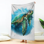 Sea Turtle Painting Print Blanket