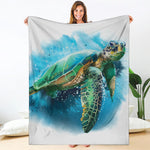 Sea Turtle Painting Print Blanket